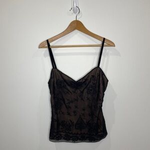 Megan Park Lace Black 100% Silk Camisole